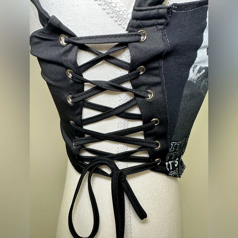 Drake It’s All A Blur Tour Corset Top IAMKOKO.LA Y2K Lace Up Halter Graphic Y2K - Picture 6 of 11